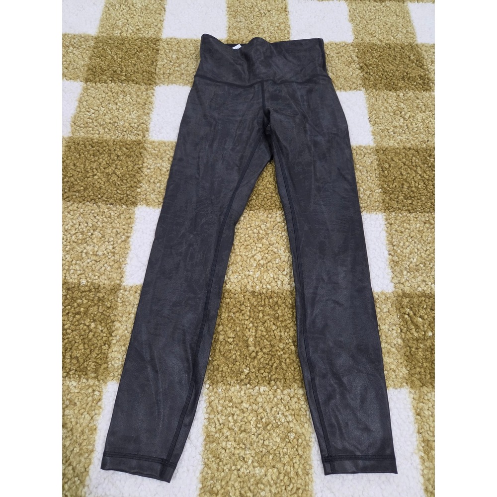 Lululemon Wunder Under High-Rise Tight 25 Foil Black Leggings LW5GKES Size 4